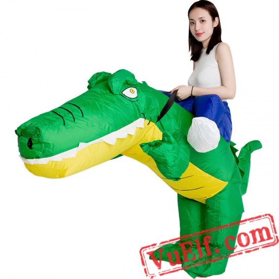 Crocodile Ride on Inflatable Blow Up Costume