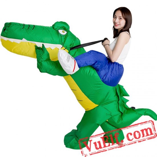 Crocodile Ride on Inflatable Blow Up Costume