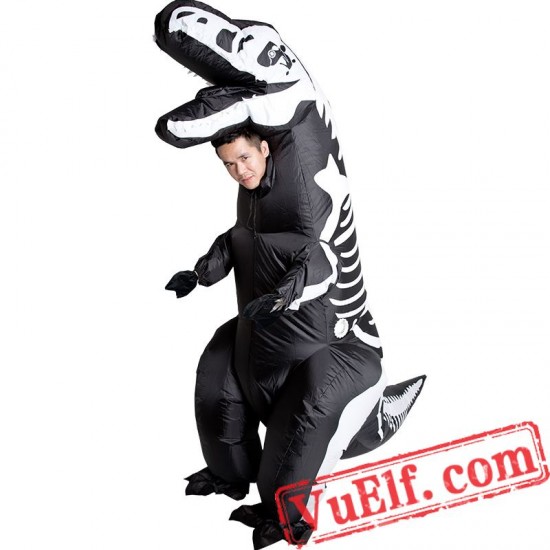 Skeleton T-Rex Inflatable Blow Up Costume