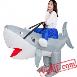 Shark Ride on Inflatable Blow Up Costume
