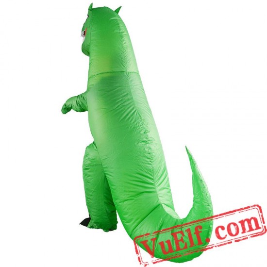 Green Dinosaur T-Rex Inflatable Blow Up Costume