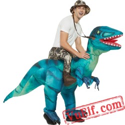 Raptor Dinosaur Inflatable Blow Up Costume