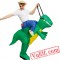 Adult Green Dinosaur Ride On Inflatable Blow Up T rex Costume