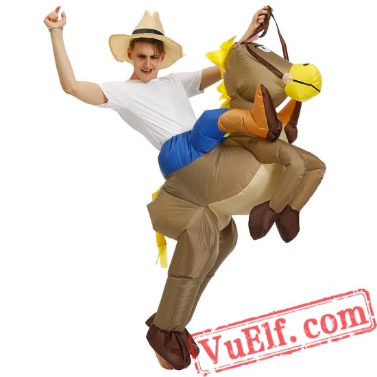 Adult Donkey Horse Ride On Inflatable Blow Up Costume