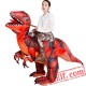 Adult Red Dinosaur T Rex Ride On Inflatable Blow Up Costume