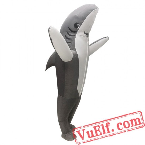 Adult Gray Shark Inflatable Blow Up Costume