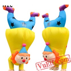 Adult Stand Upside Down Clown Inflatable Blow Up Costume