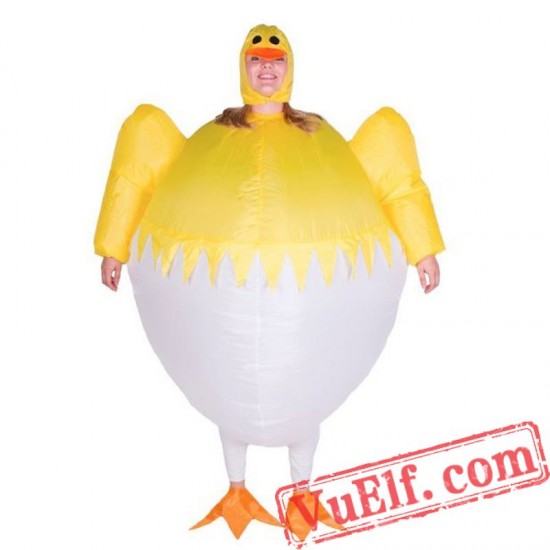 Adult Yellow Chicken Inflatable Blow Up Costume