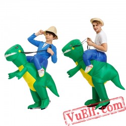 Adult Kids Dinosaur T Rex Ride On Inflatable Blow Up Costume
