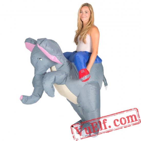 Adult Elephant Ride On Inflatable Blow Up Costume