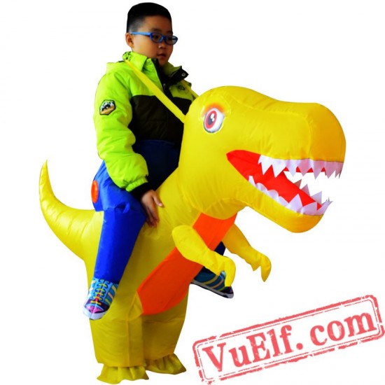 Kids Dinosaur T rex Ride On Inflatable Blow Up Costume