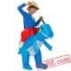 Adult Kids Dinosaur T rex Ride On Inflatable Blow Up Costume