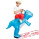 Adult Kids Dinosaur T rex Ride On Inflatable Blow Up Costume
