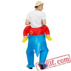 Adult Kids Dinosaur T rex Ride On Inflatable Blow Up Costume