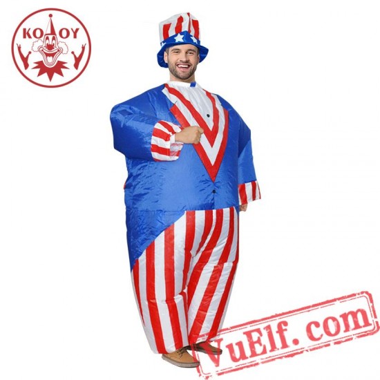 Adult Uncle Sam Inflatable Blow Up Costume