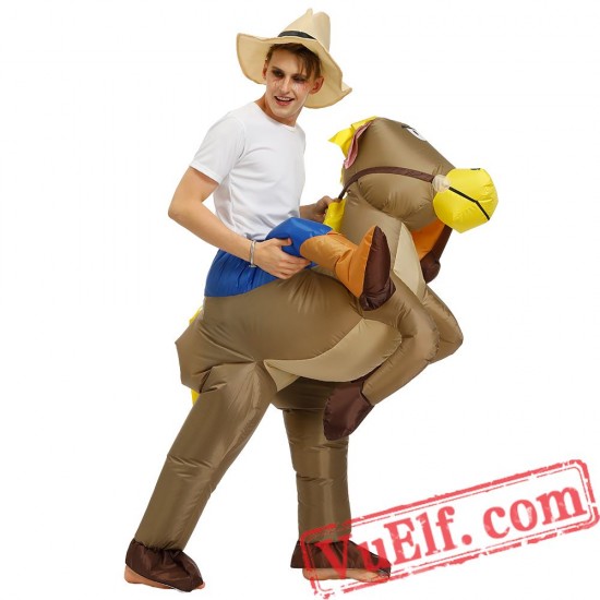 Adult Donkey Horse Ride On Inflatable Blow Up Costume