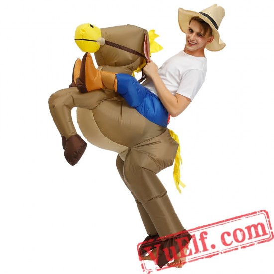 Adult Donkey Horse Ride On Inflatable Blow Up Costume