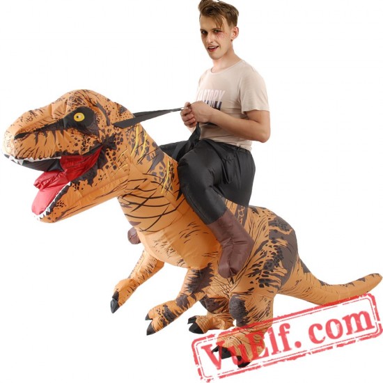 Adult Dinosaur T Rex Ride On Inflatable Blow Up Costume