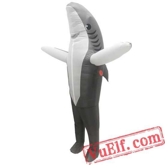 Adult Gray Shark Inflatable Blow Up Costume