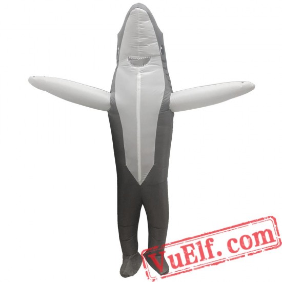 Adult Gray Shark Inflatable Blow Up Costume