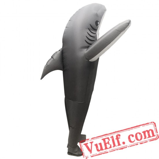 Adult Gray Shark Inflatable Blow Up Costume