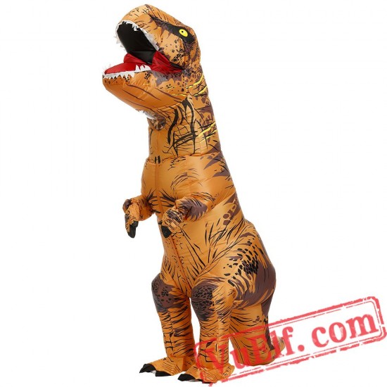 Adult Kids Dinosaur T Rex Inflatable Blow Up Costume