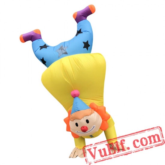 Adult Funny Handstand Clown Inflatable Blow Up Costume