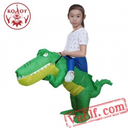 Kids Crocodile Ride On Inflatable Blow Up Costume