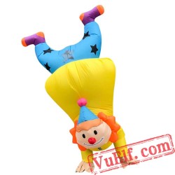 Adult Stand Upside Down Clown Inflatable Blow Up Costume