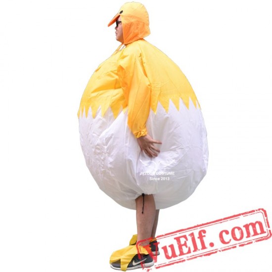 Adult Yellow Chicken Inflatable Blow Up Costume