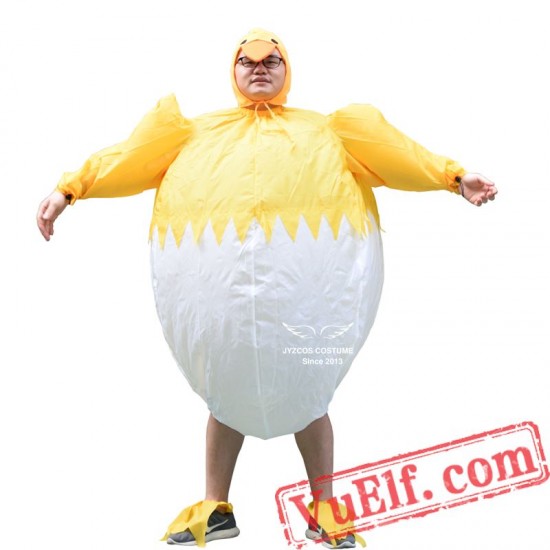 Adult Yellow Chicken Inflatable Blow Up Costume