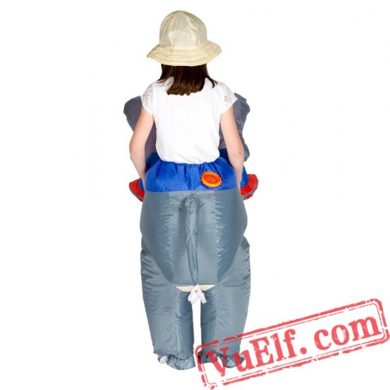 Adult Ride On Elephant Inflatable Blow Up Costume