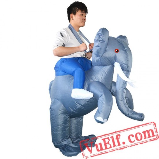 Adult Ride On Elephant Inflatable Blow Up Costume