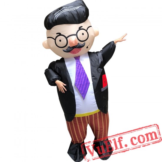 Adult Office Handsome Boss Inflatable Blow Up Costume