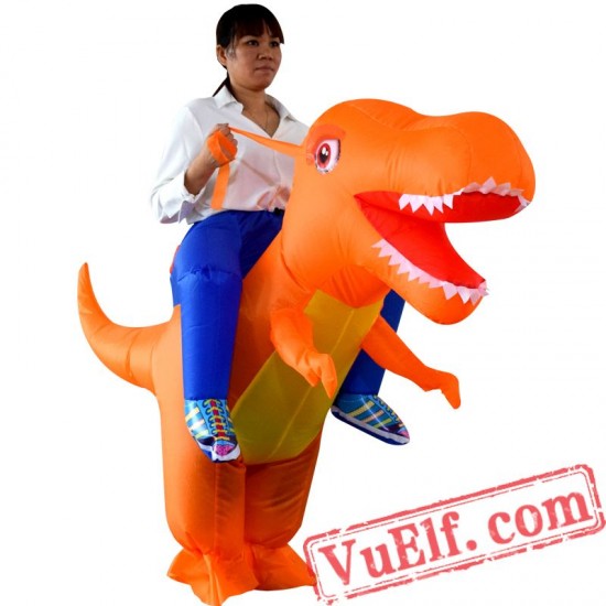 Kids Dinosaur T rex Ride On Inflatable Blow Up Costume