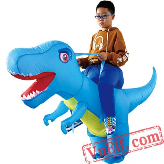 Kids Dinosaur T rex Ride On Inflatable Blow Up Costume