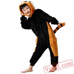 Kids Black Raccoon Kigurumi Onesie Pajamas Kids Kigurumi Costumes