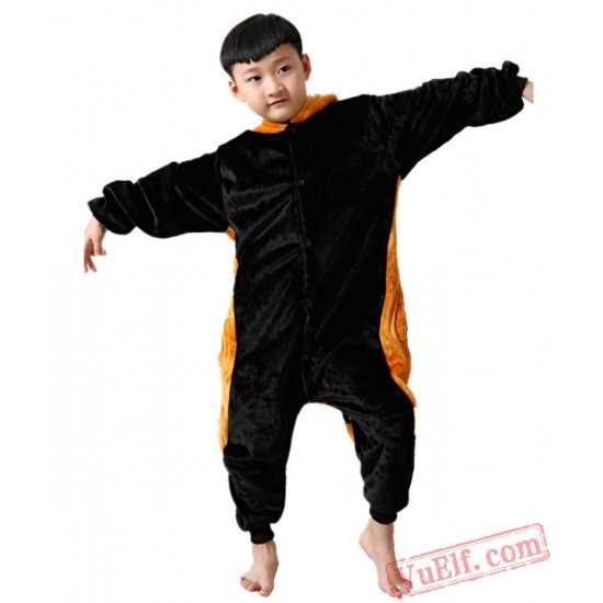 Kids Black Raccoon Kigurumi Onesie Pajamas Kids Kigurumi Costumes
