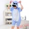 Blue Pink Stitch Onesie Pajamas - Summer Kids Kigurumi Onesies