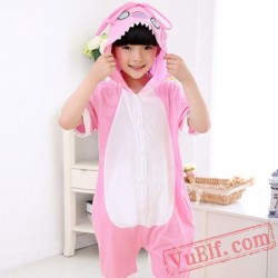 Blue Pink Stitch Onesie Pajamas - Summer Kids Kigurumi Onesies