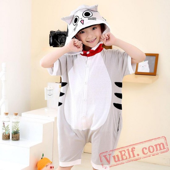 Plotselinge afdaling Voorzichtigheid Raad Cat Animal Onesie Pajamas - Summer Kids Kigurumi Onesies