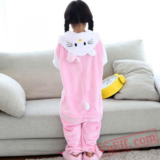 Hello Kitty Kigurumi Onesie Pajamas Kids Animal Costumes