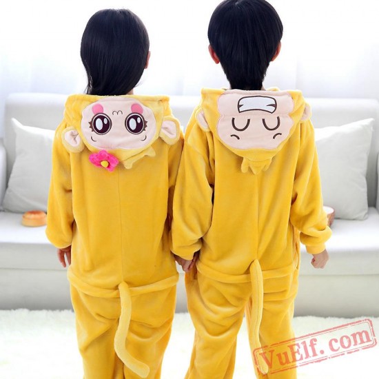 Monkey Kigurumi Onesie Pajamas Kids Animal Costumes