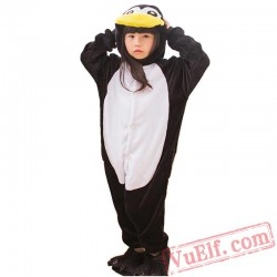 Black Penguin Onesies Costumes Kids Kigurumi Pajamas