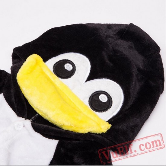 Black Penguin Onesies Costumes Kids Kigurumi Pajamas