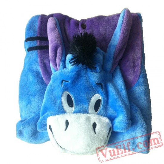 Blue Donkey Onesies Costumes Kids Kigurumi Pajamas