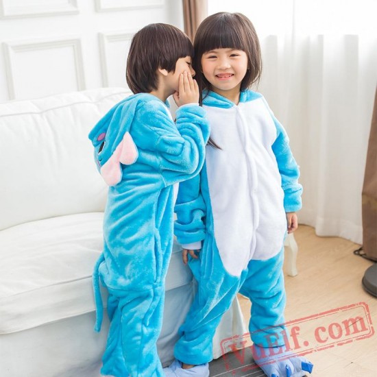 Blue Elephant Kigurumi Onesie Pajamas Kids Animal Costumes