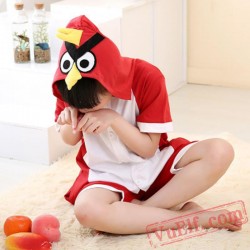 Red Birds Onesie Pajamas - Summer Kids Kigurumi Onesies