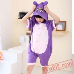 Purple Cat Kigurumi Onesies Kids Animal Onesie Costumes