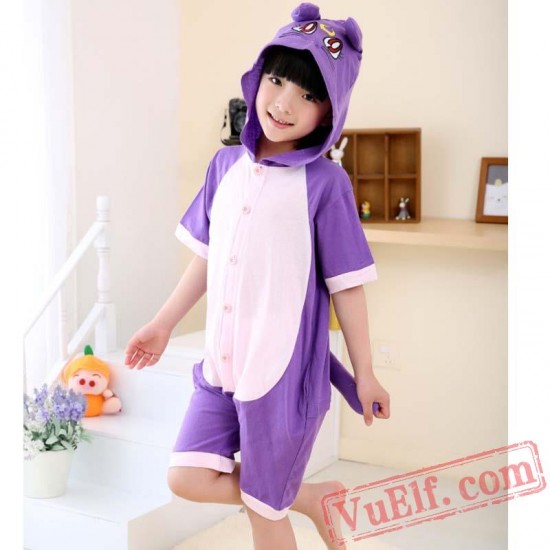 Purple Cat Kigurumi Onesies Kids Animal Onesie Costumes